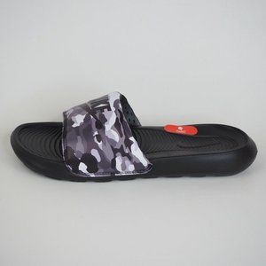 Nike Victori One Sports Slide Print Black Grey Beach Sandals